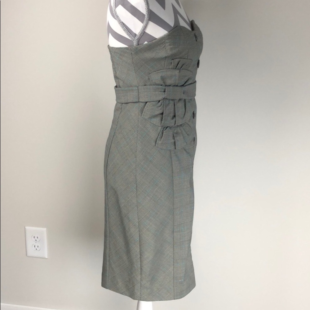 Anthropologie Strapless Plaid Dress